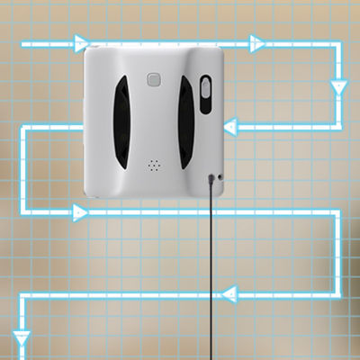 Randreinigingsmodussen Robot Vensterreiniger Rolborstel Watersproei 50 ml Watertankcapaciteit