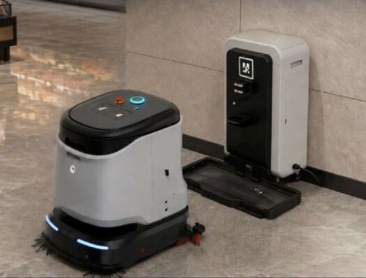 Commerciële robotvloerreiniger met ontladingswater van het basisstation